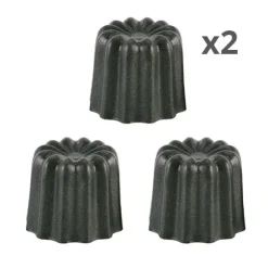 Lot de 6 moules à canelés en aluminium anti-adhésif 5,5 cm Patisse
