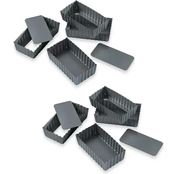 Lot de 8 moules à tartelettes à fond amovibles Mathon