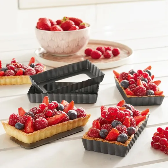 Lot de 8 moules à tartelettes à fond amovibles Mathon