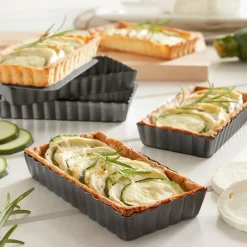 Lot de 8 moules à tartelettes à fond amovibles Mathon