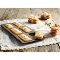 Lot de 2 plaques 6 financiers acier revêtu Gobel