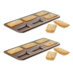 Lot de 2 plaques 6 financiers acier revêtu Gobel