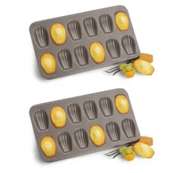 Lot de 2 plaques 12 madeleines revêtu antiadhérent Mathon