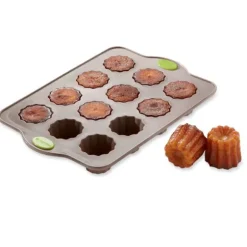 Lot de 3 plaques Rigiflex : 20 mini financiers, 12 muffins et 12 canelés Mathon