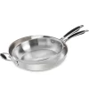 Lot de 2 poêles tout inox 20 et 32 cm Excell'Inox Mathon