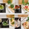 Lot de 4 ustensiles avec louche, cuillère, spatule, écumoire et d’un fouet magique à spirale 30 cm en inox Mathon