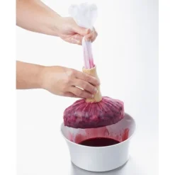 Lot faire son coulis : mousseline à gelée, entonnoir et 100 étiquettes