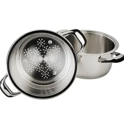Lot faitout basse température et insert cuit vapeur 24cm Ecovitam