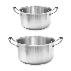Lot 2 faitouts inox Excell’Inox 24 et 28 cm Mathon