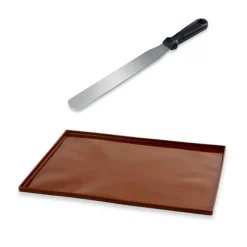 Lot Flexi'Plaque de pâtisserie à rebords et spatule à gâteaux Mathon