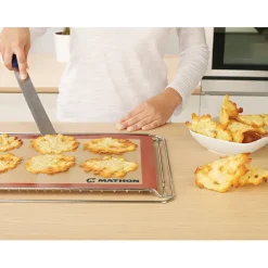 Lot gouttière à bûche démontable en inox avec plaque à pâtisserie et tapis de cuisson Mathon