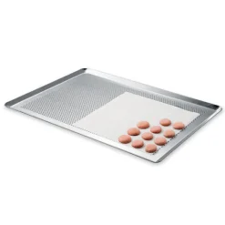Lot gouttière à bûche démontable en inox avec plaque à pâtisserie et tapis de cuisson Mathon