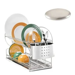 Lot égouttoir 2 niveaux + savon acier