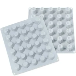 Lot 2 grandes plaques silicone mini-canelés et muffins Mathon
