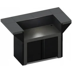 Lot ilot complet avec meuble double porte Félix et comptoir bar ENO