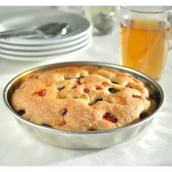 Lot moule à cake rectangulaire 30 cm et moule à tarte rond 28 cm en acier inoxydable Steel Pan