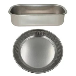 Lot moule à cake rectangulaire 30 cm et moule à tarte rond 28 cm en acier inoxydable Steel Pan
