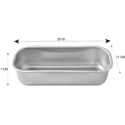 Lot moule à cake rectangulaire 25 cm et moule à tarte rond 24 cm en acier inoxydable Steel Pan