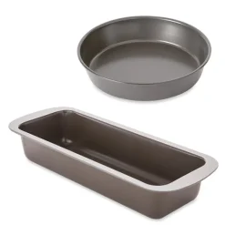Lot moule à manqué rond 23 cm et cake 30 cm acier revêtement antiadhérent Mathon