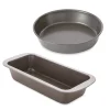Lot moule à manqué rond 23 cm et moule à cake 25 cm acier revêtement antiadhérent Mathon