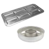 Lot moule à savarin 24 cm et plaque 6 financiers en fer blanc Gobel