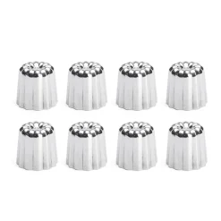 Lot 8 moules à canelés en inox Ø 4,5 cm De Buyer