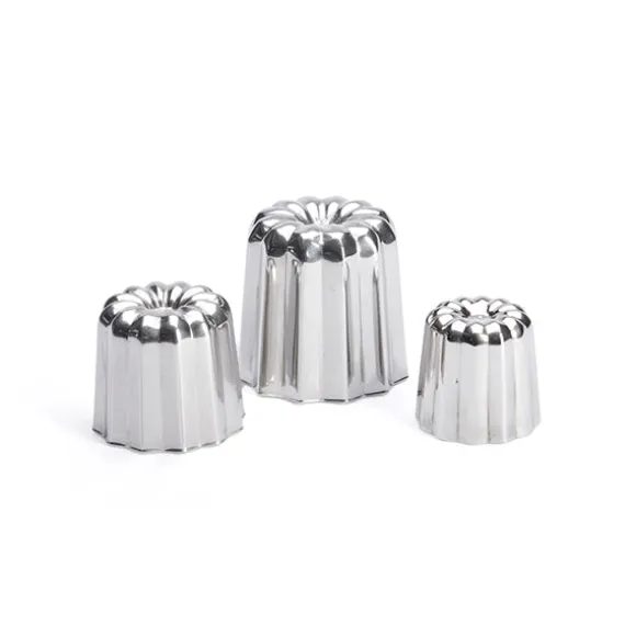 Lot 8 moules à canelés en inox Ø 4,5 cm De Buyer