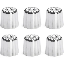 Lot 6 moules à canelés en inox Ø 5,5 cm De Buyer