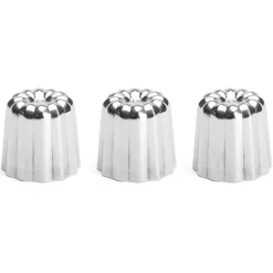 Lot 3 moules à canelés en inox Ø 5,5 cm De Buyer