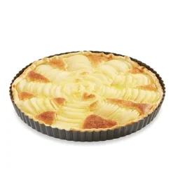 Lot 2 moules à tarte acier revêtu bords cannelés 24,5 et 28 cm Mathon