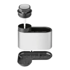 Lot 2 organisateurs d’évier en inox avec compartiments et distributeur de savon Mathon
