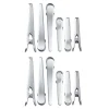 Lot 12 pinces à sachet en inox 8 et 11,5 cm Mathon