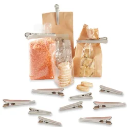 Lot 12 pinces à sachet en inox 8 et 11,5 cm Mathon