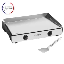 Lot plancha Pro 65 noire avec spatule en inox et sa housse de protection Lagrange