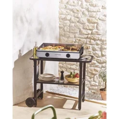 Lot plancha Pro 65 noire avec spatule en inox et sa housse de protection Lagrange