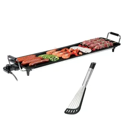 Lot plancha Teppan Yaki 90 cm DOM231 Livoo et spatule coudée Primeline Gefu