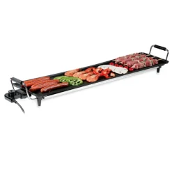 Lot plancha Teppan Yaki 90 cm DOM231 Livoo et spatule coudée Primeline Gefu