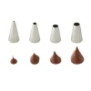 Lot plaque 12 mignardises micro-perforée en acier antiadhérent 29 x 22 cm avec rouleau de 24 poches pâtissières jetables et coffret de 12 douilles inox Mathon