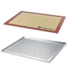 Lot Plaque à pâtisserie perforée 40 cm et tapis de cuisson pro Mathon