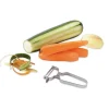 Lot 2 éplucheurs inox lame droite et dentelée Mathon