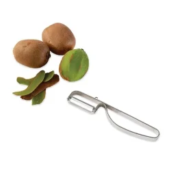 Lot 2 éplucheurs inox lame droite et dentelée Mathon