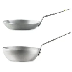 Lot poêle et sauteuse paysanne acier Minéral B 24 cm De Buyer