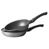 Lot poêle et sauteuse revêtement Dur comme la pierre 24 cm et couvercle en verre Mathon