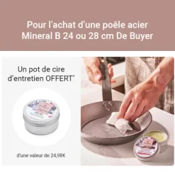 Lot 2 poêles acier Minéral B 24 et 28 cm De Buyer