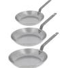 Lot 3 poêles acier Minéral B 20, 24 et 28 cm De Buyer