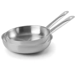 Lot 2 poêles en inox Chef 32 et 36 cm Lacor