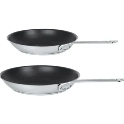 Lot 2 poêles inox antiadhérentes 1826 24 et 28 cm Cristel
