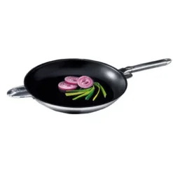 Lot 3 poêles inox antiadhérentes Mutine 20, 24 et 26 cm et manche amovible Cristel Cristel
