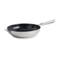 Lot 2 poêles inox revêtement antiadhérent céramique Clips’Inox 24 et 28 cm et manche amovible Mathon