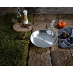 Lot 3 poêles sautoir tout inox Castel'Pro 20, 24 et 28 cm Cristel
